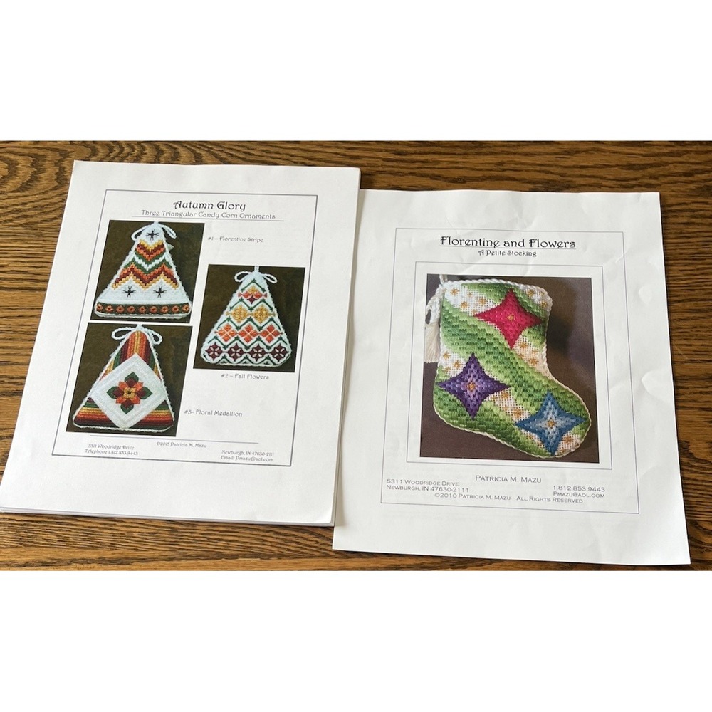2 Patricia M Mazu Autumn Glory & Florentine Ornaments Cross Stitch Pattern Chart